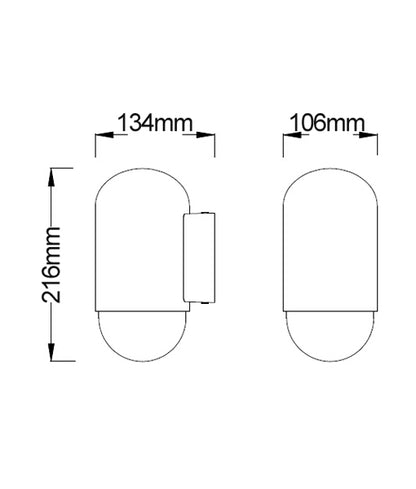 MAGNUM: Exterior Oval Surface Mounted Wall Lights IP44