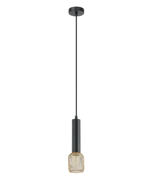 MIKRO: Modern Karaoke Mic Shape Interior Cylinder & Mesh Pendant Lights