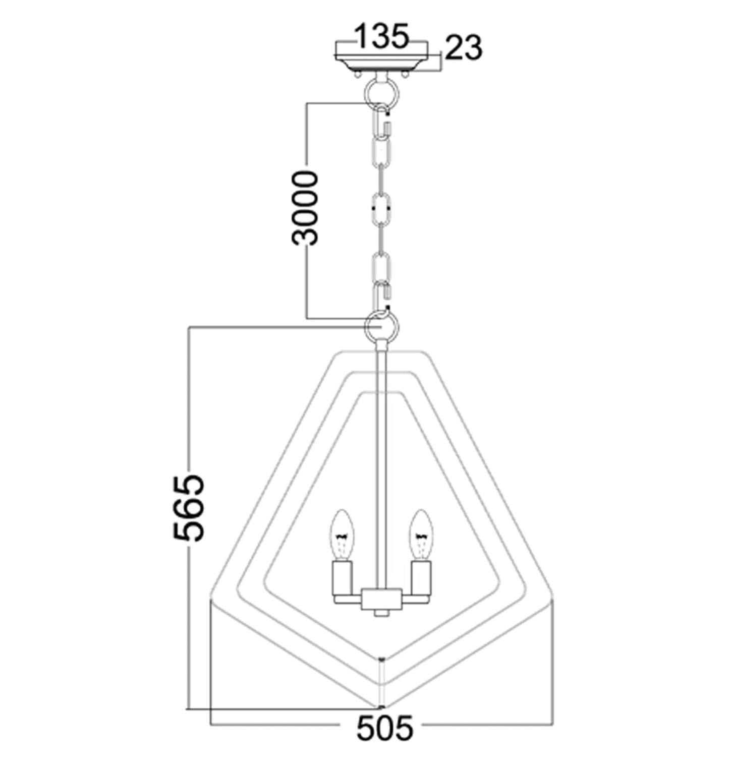 ORBITA: Bohemian Medium Polished Nickel Hardware Pendant Light