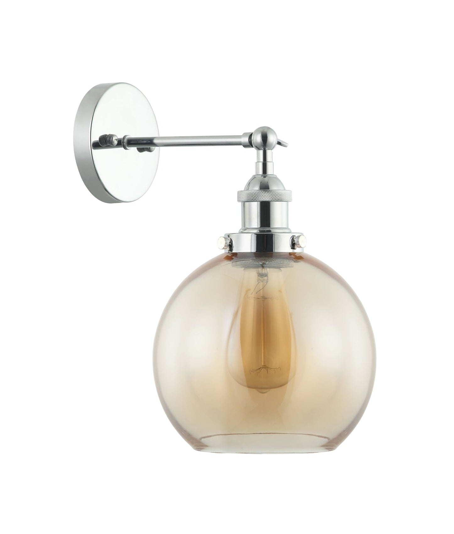 PESINI: Interior Swing Arm Glass with Antique Brass/ Chrome Highlight Wall Lights