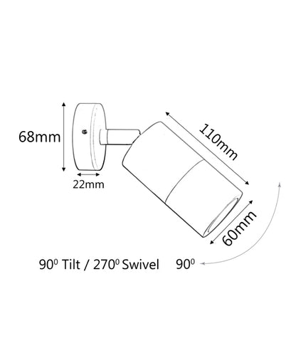 MR16 Exterior Wall Pillar Spot Lights (Copper) IP65