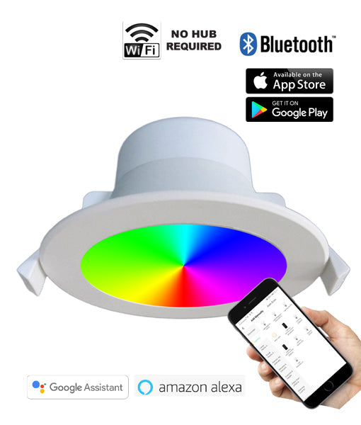 SMTNOVA: LED Smart White Round Dimmable Tri-CCT+RGB Downlight