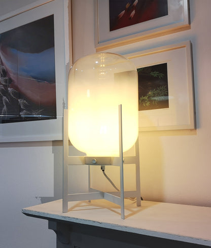 TANQUE: Minimalist Glass & Iron Base Table or Floor Lamp