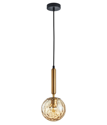 TRATTINO: Interior Bronze Amber / Smokey Black Spherical Glass Pendant Lights