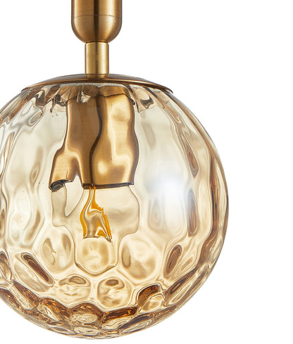 TRATTINO: Interior Bronze Amber / Smokey Black Spherical Glass Pendant Lights