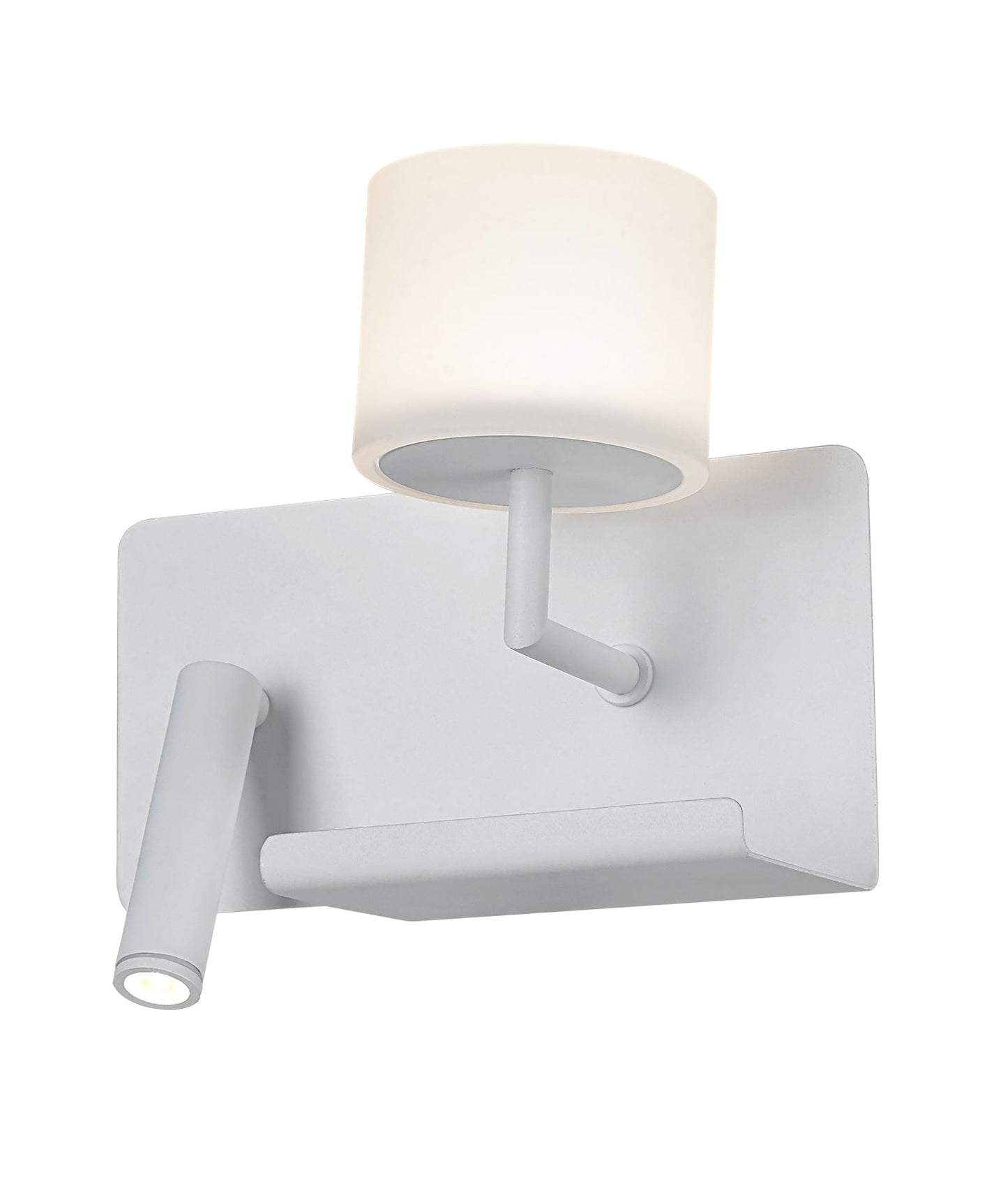 VIGO: LED 2 Switch Frosted Glass Deco Wall Light & Reading Light (with USB charger)